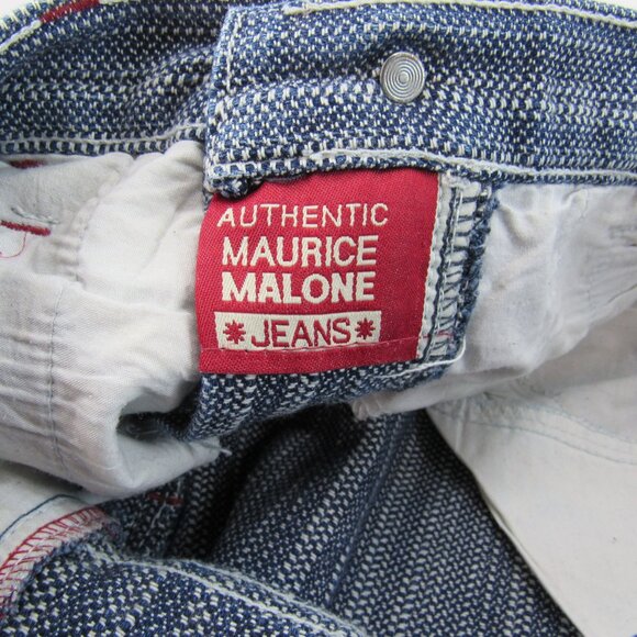 Maurice Malone MO JEANS Textured Denim Hip Hop 90's Blue Jeans RN94517 Size 34 - Picture 13 of 13